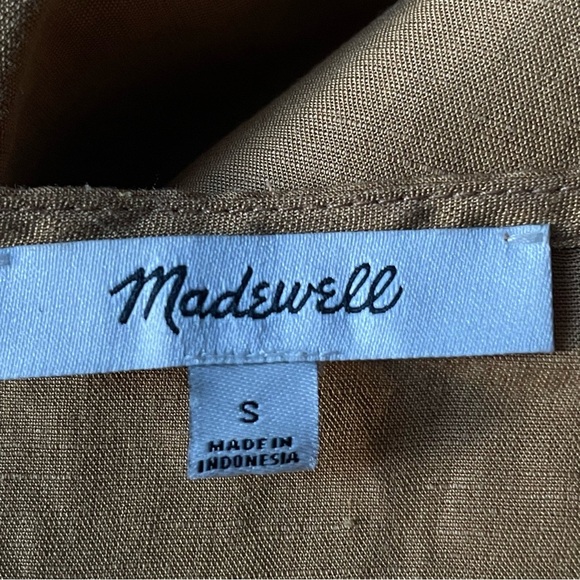 Madewell Linen-Blend Balloon-Sleeve Wrap Dress 35364 - Picture 12 of 13